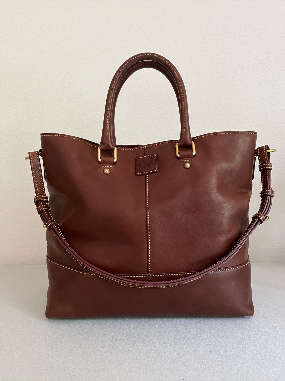 Dooney & Bourke Florentine Chelsea Leather Shopper Tote in Chestnut
